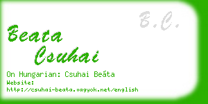 beata csuhai business card